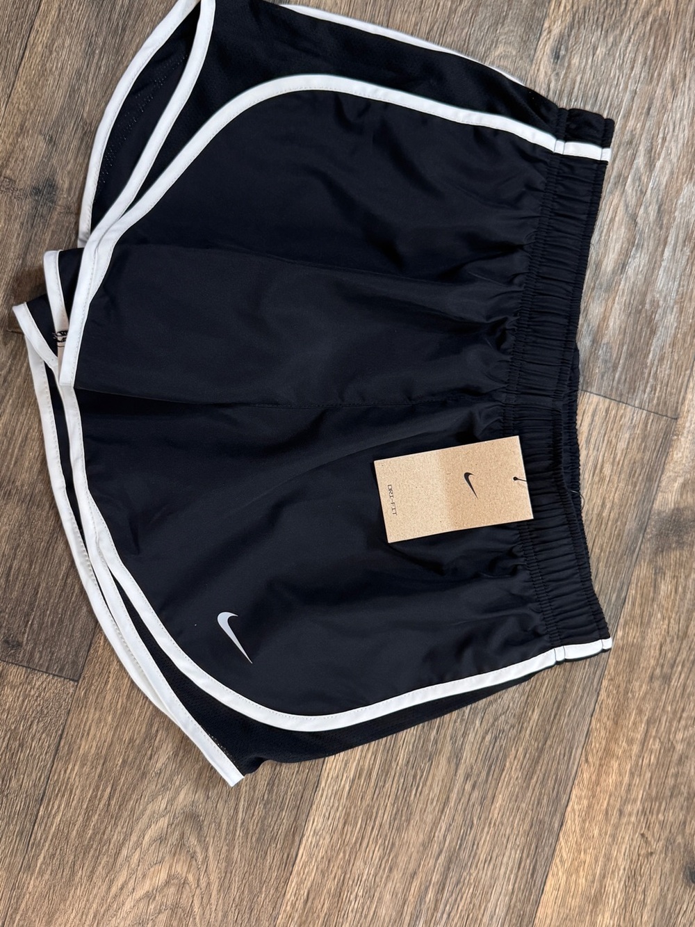 Nike Black Athletic Shorts with White Piping